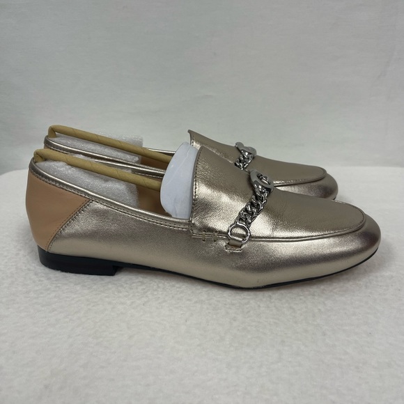Coach Loafers Helena C-Chain Metallic Leather Champagne Pink Women's Size 7 - Picture 5 of 9